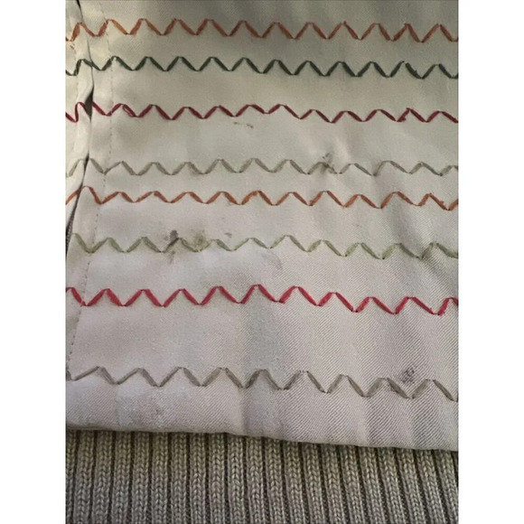 Alfred Dunner Full Zip Vest 16 Earth Tone Color Zig Zag Embroidery Knit Backside - Picture 10 of 13